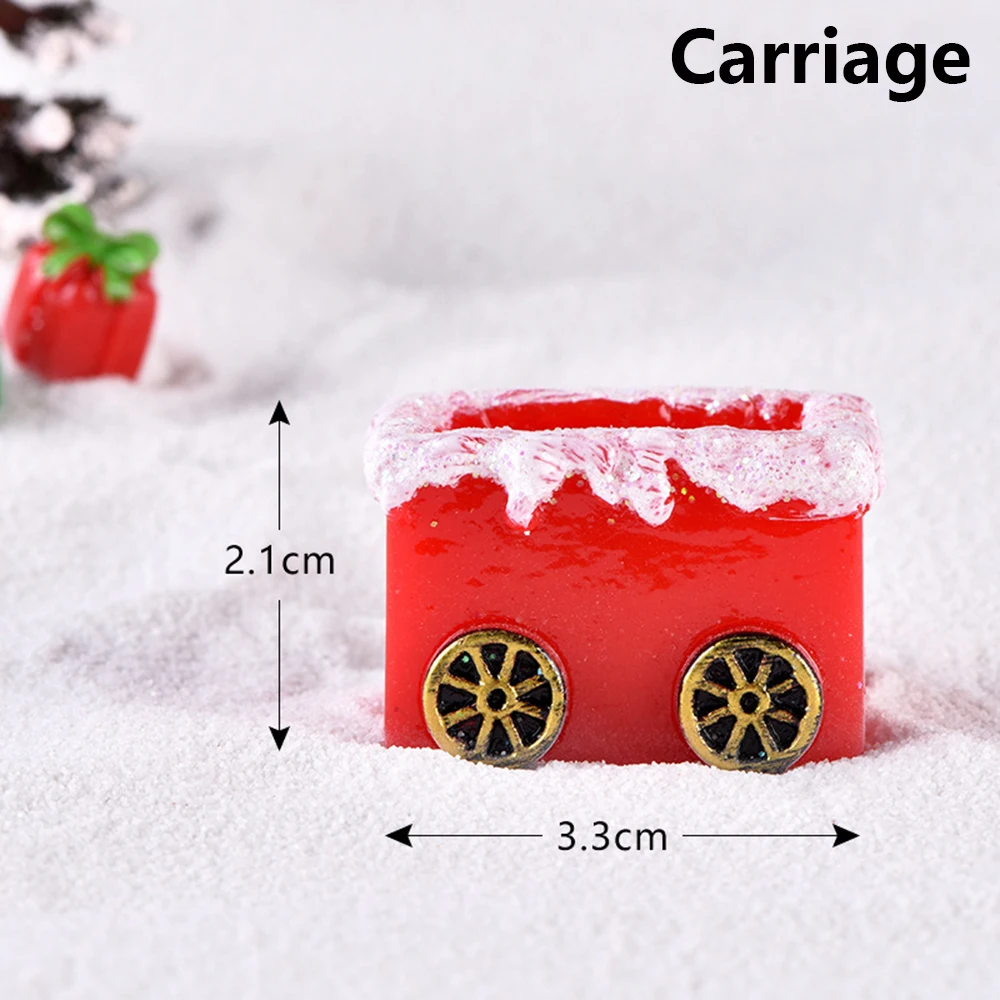 1PC Resin Christmas Micro Landscape Ornament Miniature Carriage Deer Figurines Fairy Garden Bonsai Dollhouse Home Decor Crafts