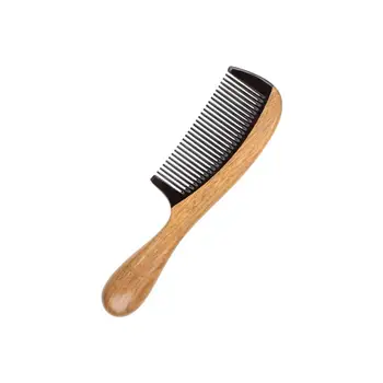 

Sandalwood And Horn Comb Round Handle Comb Teethed Anti-Static Head Massage Comb Hairdressing Accessories For Home