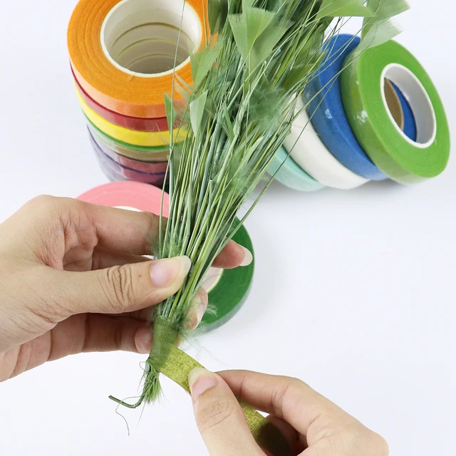 2PCS 30M Self-adhesive Green Paper Tape Floral Stem for Garland Wreaths DIY  Craft Artificial Silk Flower