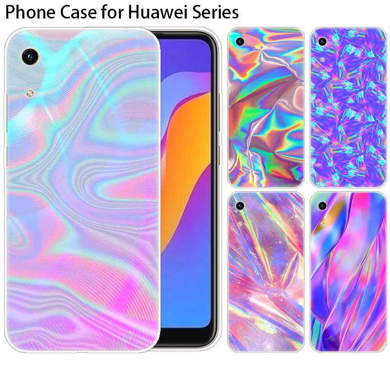 Роскошный силиконовый чехол Радужный переливающийся для huawei NOVA 5 5i mate 30 Lite Y9 Prime P Smart Z Plus Honor 8S 8A 9X20 Pro