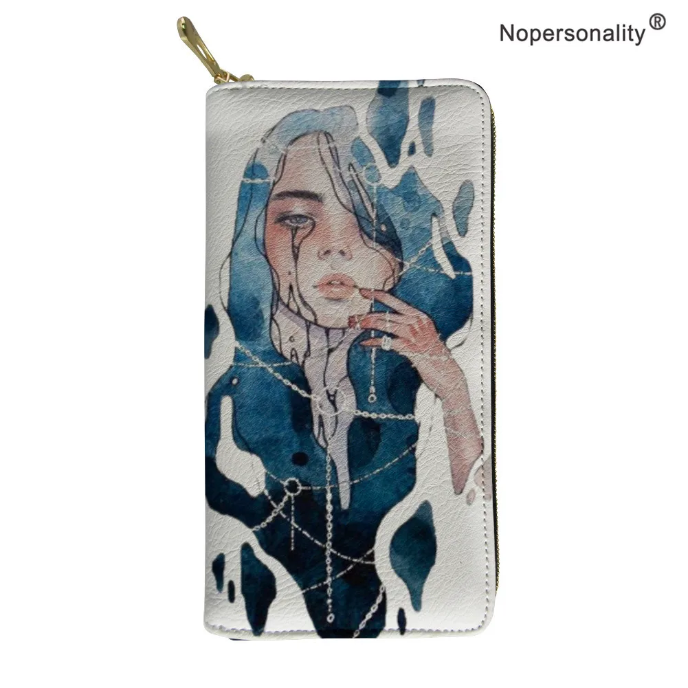 Nopersonality Billie Eilish, длинный женский кошелек с принтом, кошелек из искусственной кожи на молнии, Женский кошелек, клатч, женский кошелек, кошелек для монет - Цвет: YY2534Z21