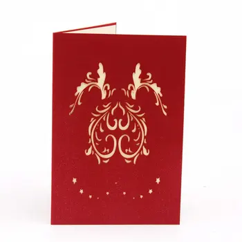 

3D Pop Up Greeting Postcards Birthday Gift Cards Red Heart Festival Card Vintage Invitation Marriage Love Letters Messages