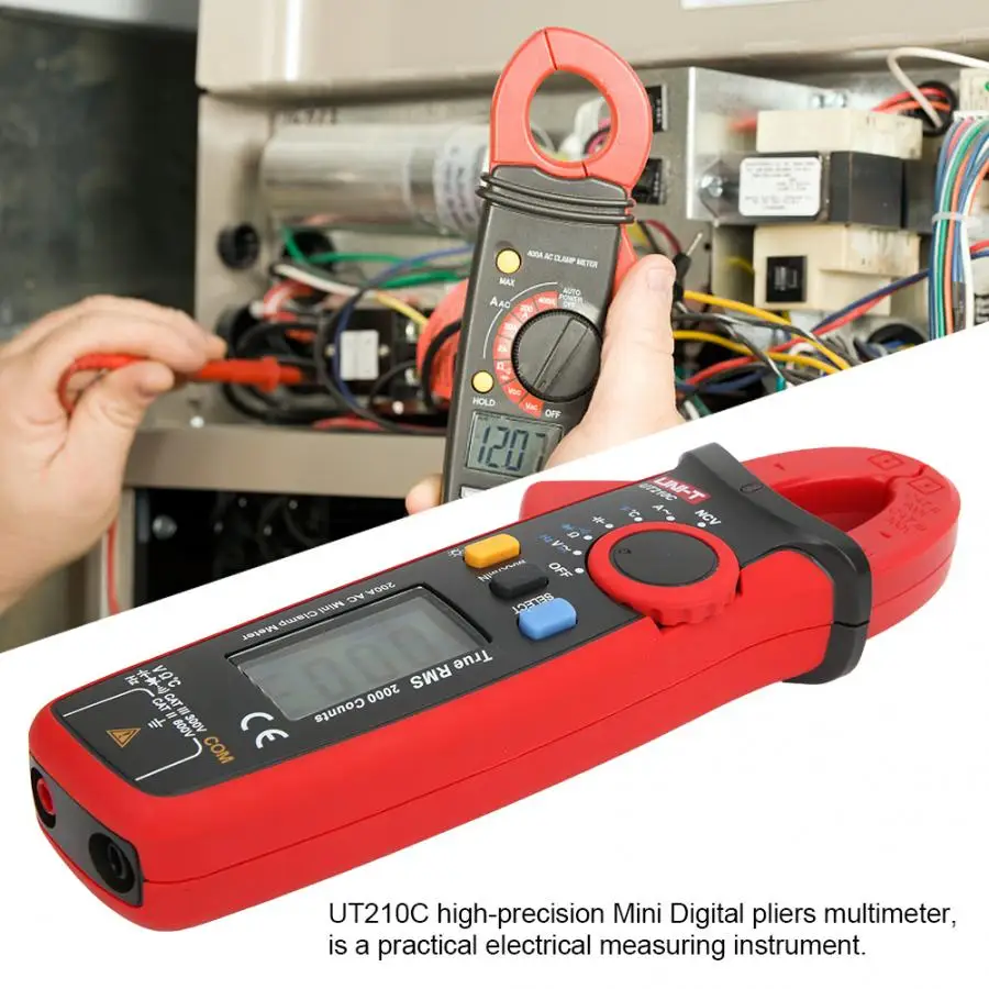 UNI-T UT210C Высокоточный мини цифровой клещи мультиметр для тестирования напряжения тока сопротивления диода