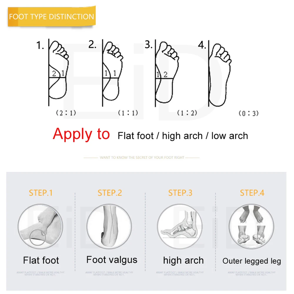 EiD Высококачественные Ортопедические стельки eva для плоских ног супинатор ортопедический обувь вставки в обувь для мужчин и женщин колодки для обуви XO ноги