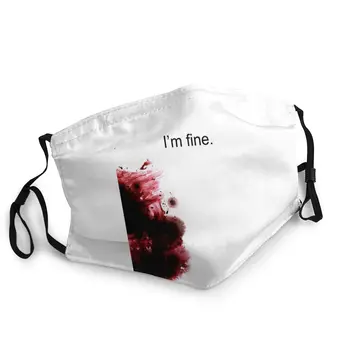 

I'm Fine. Adult Reusable Mouth Face Mask Pattern Anti Bacterial Dustproof Mask Protection Cover Respirator Mouth Muffle