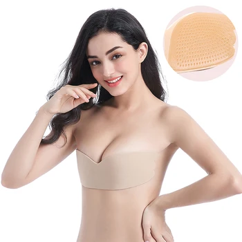

2020 Women Push Up Adhesive Lift Nipple Cover Invisible Freedom Sticky Antislip Breathable Lift Bra Silicone Strapless Breast