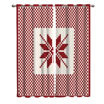 

Christmas Theme Abstract Snowflake Pattern Biackout Window Curtains Living Room Curtain Kitchen Blackout Curtains