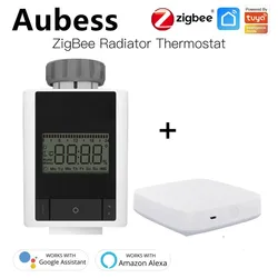 Aubess Tuya Smart ZigBee Radiator Actuator TRV Thermostatic Radiator Valve Voice Control Work With Home Alexa Google