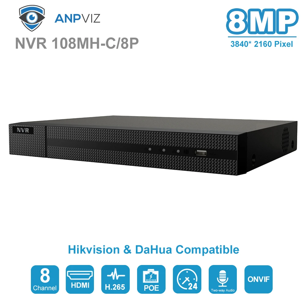 Anpviz Новинка 4K 8CH POE NVR комплект Plug& Play 8-канальная система безопасности камера 8 шт 8MP Bullet IP камера наружная Поддержка Onvif