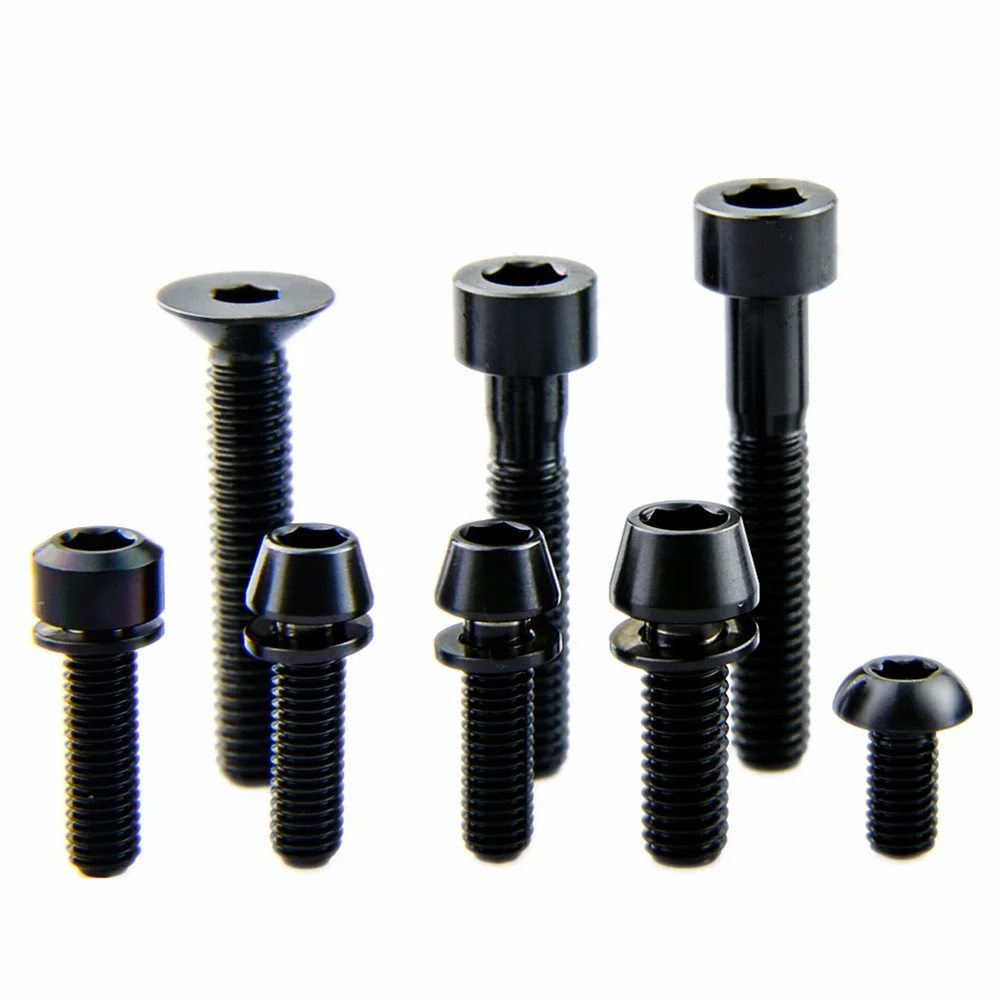 M5 M6 Titanium Screw for Black Color Bicycle Stem Headset Hex Socket