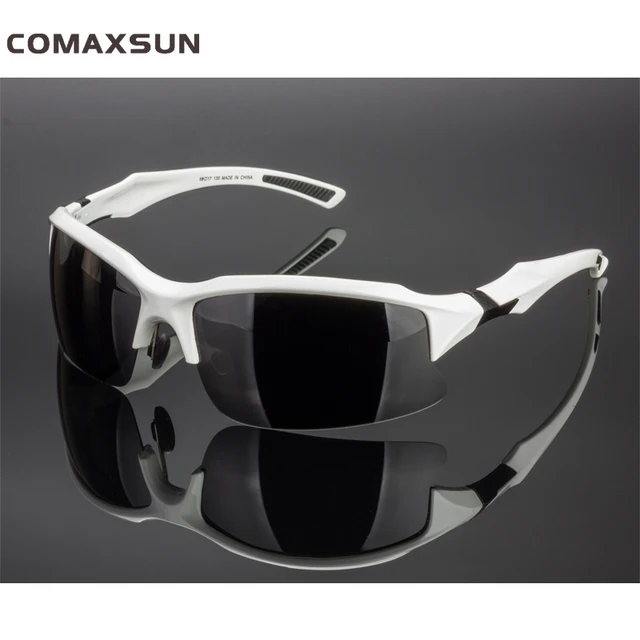 COMAXSUN Professional Polarized Cycling Glasses Bike Bicycle Goggles Driving Fishing Outdoor Sports Sunglasses UV 400 Tr90 Sty1 White Black