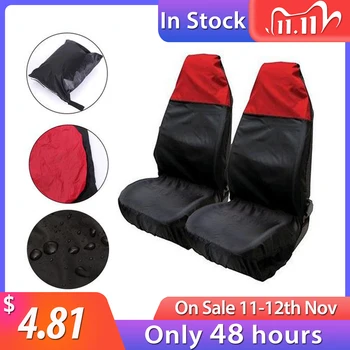 

2PCS Waterproof Universal Automobiles Seat Covers Car Front Seat Cover For Cars Bus VAN For Builders Farmers Businessmen