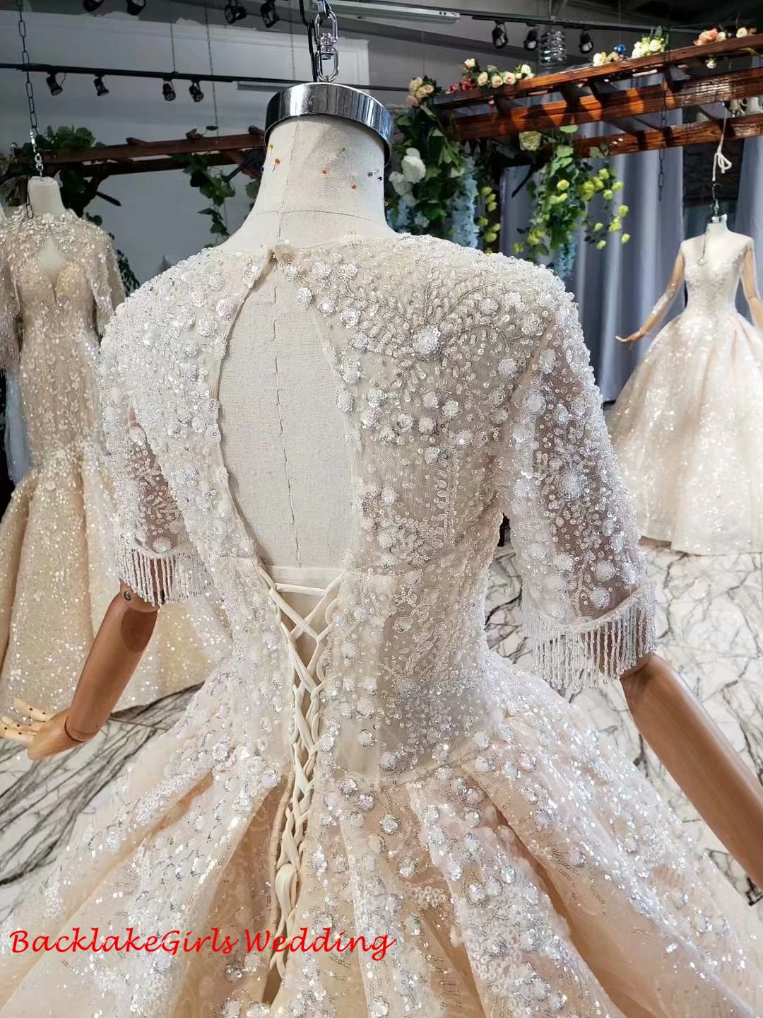 Легкий кремовый цвет Tullle Boho бальное платье Свадебные платья полупальто с кисточками Королевский поезд Свадебные платья элегантные свадебные платья
