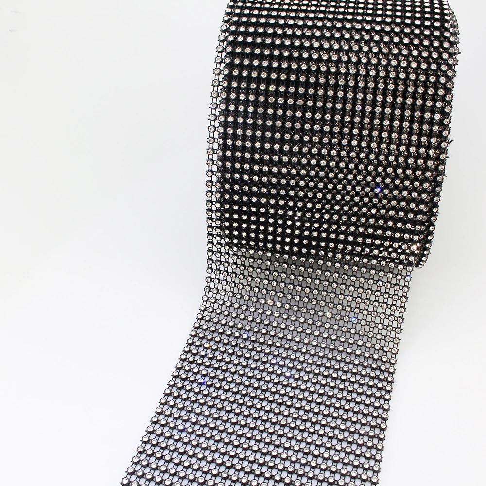 AEAOA Elastic Crystal Rhinestones Fabric Mesh | 1 Yard Length, 20cm Width | Sew-On Trim For DIY Clothing, Masks & Accessories - View #8