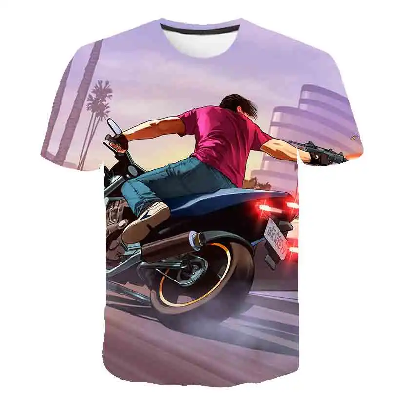 Футболка для маленьких мальчиков с 3D рисунком из игры gta 5 футболка принтом Grand Theft
