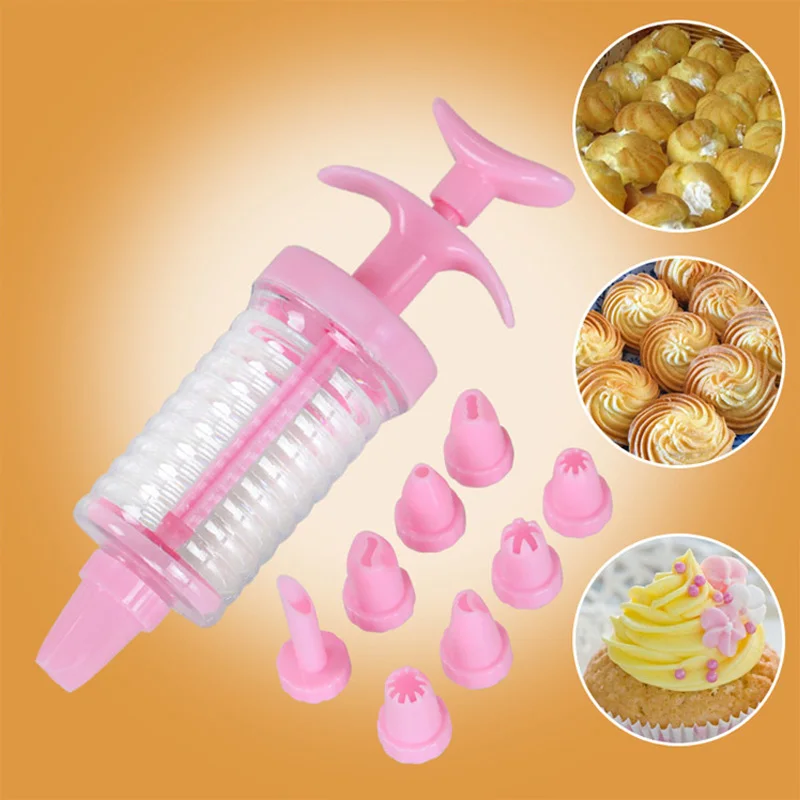 1 Set Icing Piping Nozzle Syringe Gun Scraper Cream Pastry Baking Tools Cupcake Decor Silk Flower Bakeware For Kitchen | Дом и сад