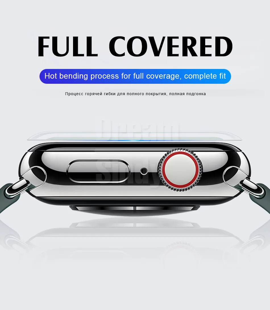 1-2 шт 100D полное покрытие Гидрогелевая пленка для Iwatch 1 2 3 4 Защита экрана для Apple watch 38 40 42 44 мм мягкая защитная пленка