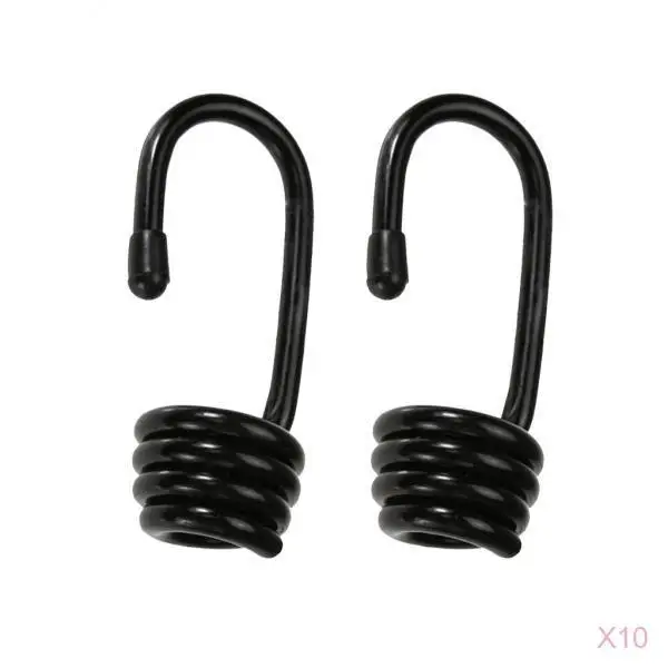 20Pcs Bungee Shock Cord Hook Spiral for 10mm Elastic Ropes Luggage Straps