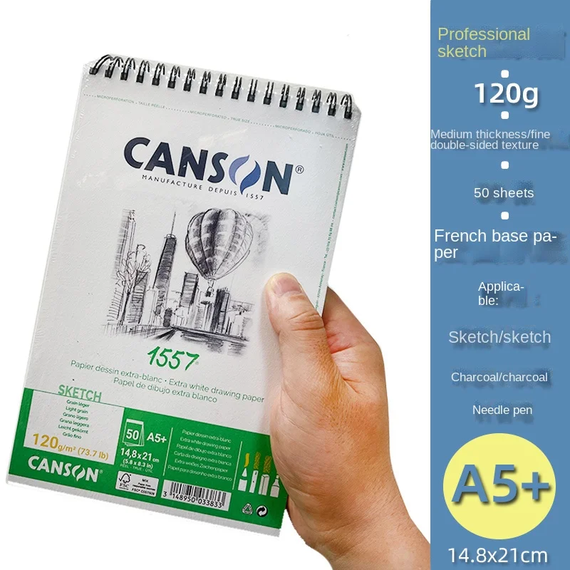 Francês Importado Canson Sketchbook Profissional 120g a3 a4 a5 Arte Pintura Suprimentos 1557 5 Francês importado canson 1557 sketchbook profissional 120g