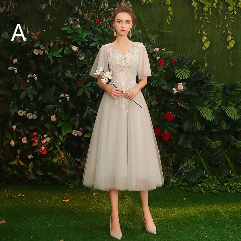 SSYfashion элегантное платье подружки невесты серое платье сестер вечерние платья для торжеств Формальное свадебное длинное платье Формальные платья на заказ - Цвет: A3