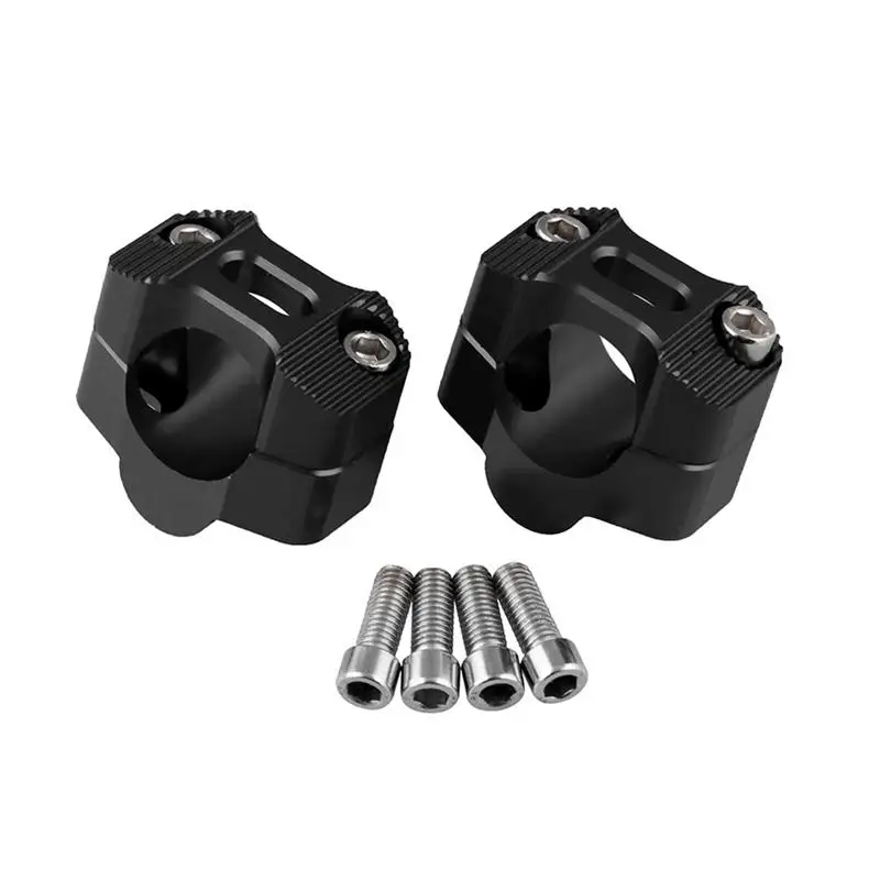 1 пара мотоцикл 1 1/8 дюймов CNC алюминиевый руль стояки 28 мм Регулируемые жировые зажимы руль стояк для мотоцикла - Цвет: Черный