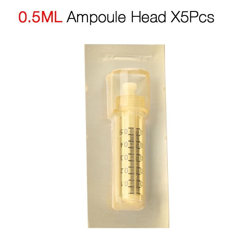 0.5ml Ampoule 5 pcs 0,5 мл шприц ампульная головка для гиалурона пистолет ручка гиалурон высокого давления удаление морщин водяной шприц одноразовый - Цвет: 0.5ml Ampoule 5 pcs