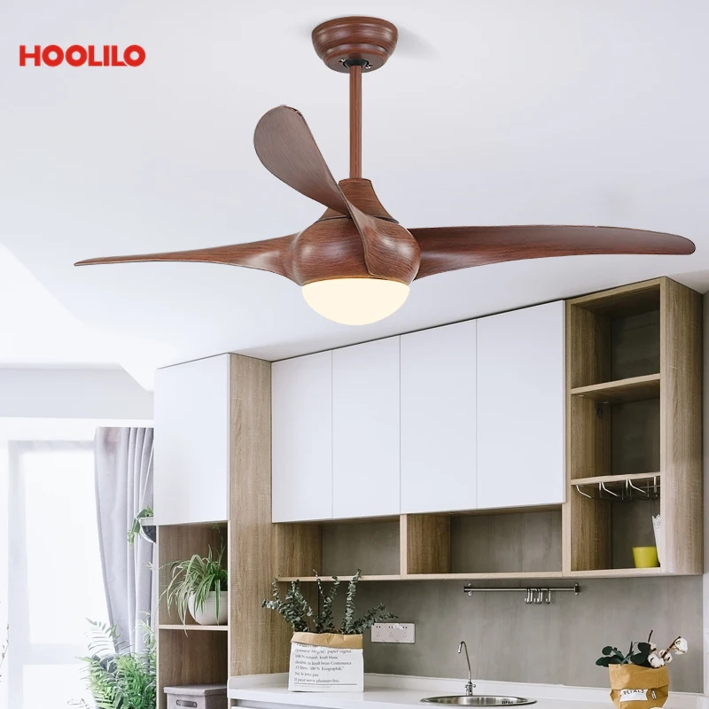 

Nordic Brown 52inch Ceiling Fan with Lights Remote Dimming Control Ventilador De Techo Fan LED Light Bedroom Ceiling Fans