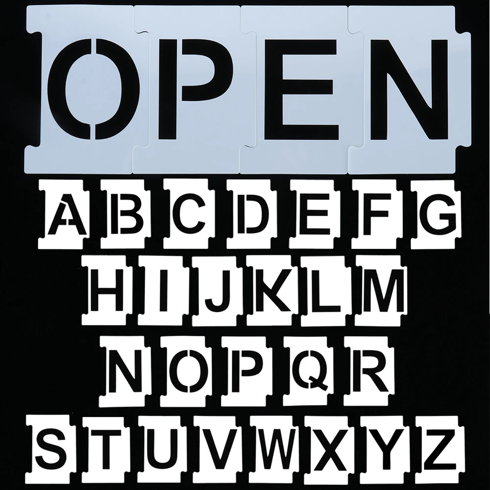 0-9 Numbers 26 Letters Stencil Kit Reusable Plastic Numbers Stencils 6 Inch Tall with Tape for Mailbox Address Painting plastic stencils