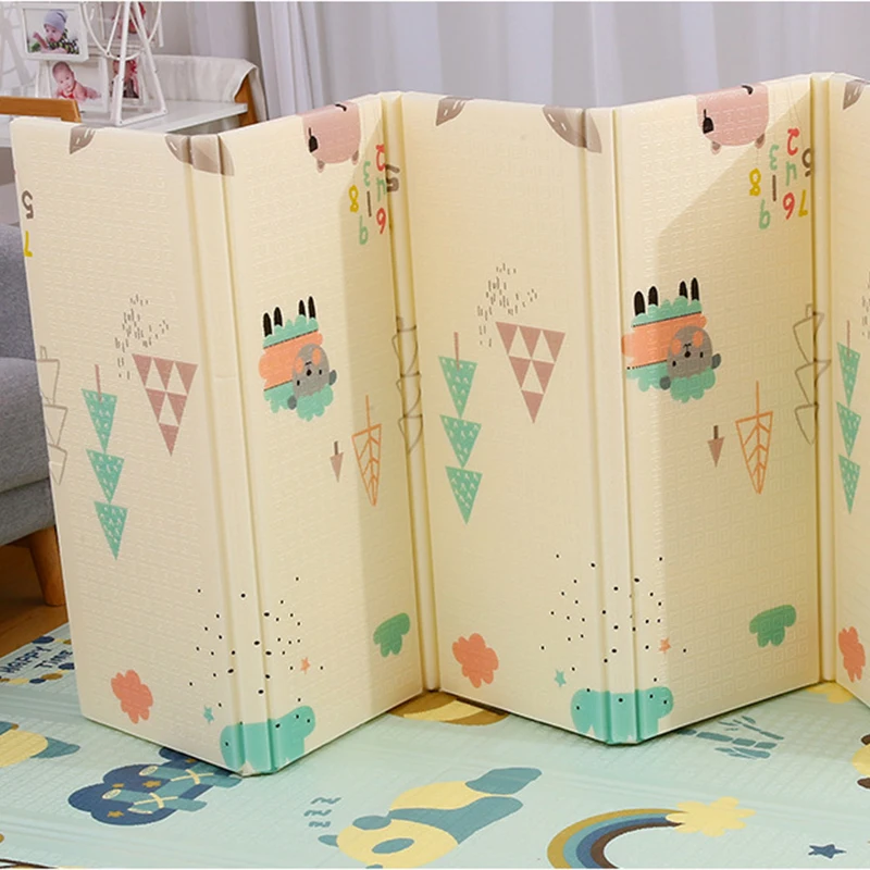

Foldable Baby Room Mat Thickened Soft Crawling Pad Waterproof Kids Rug Cartoon Children's Carpet Game Puzzle Developing Mats