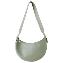 Модная женская сумка на плечо из искусственной кожи, полукруглая Сумочка, простые повседневные сумки-мессенджеры