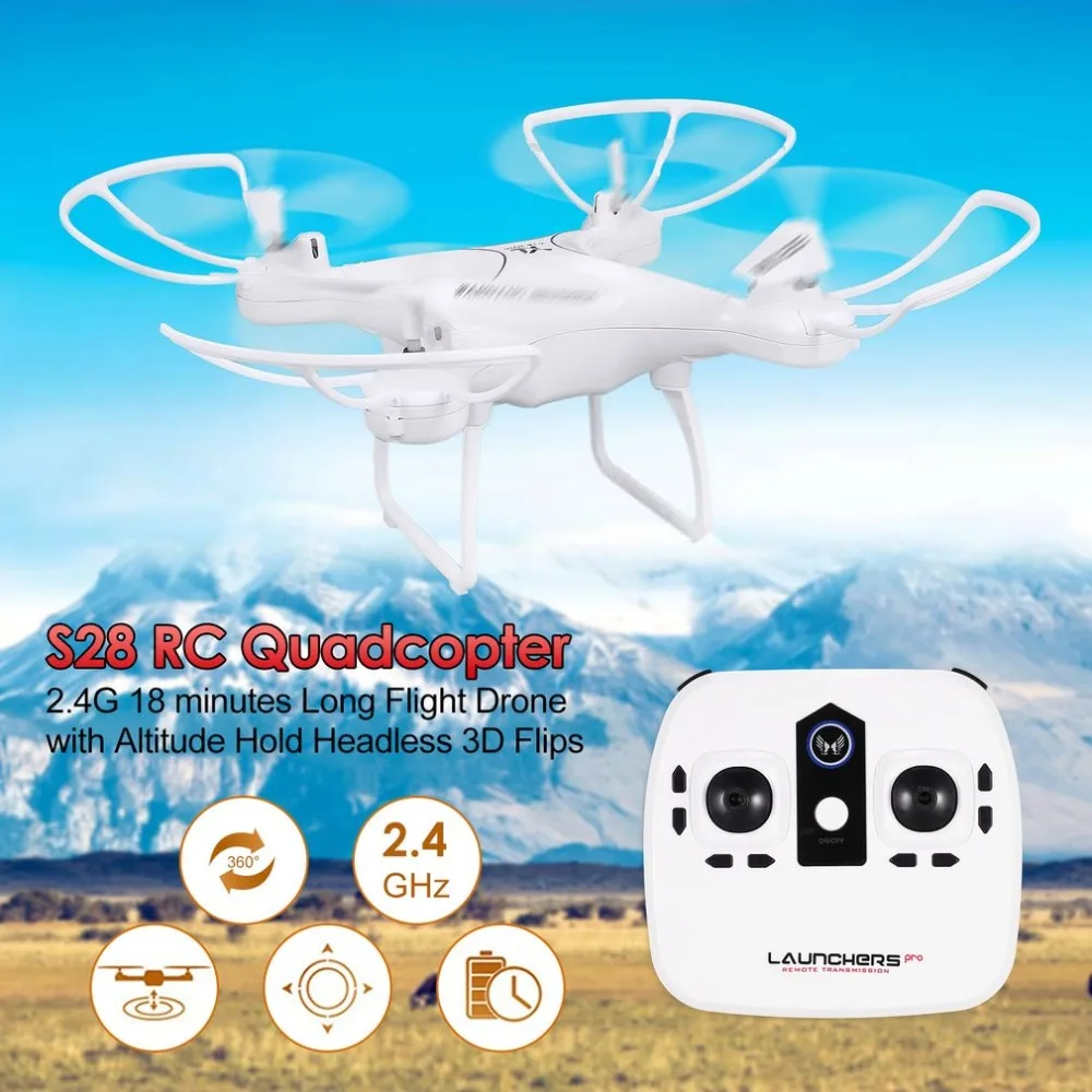 S28 Дрон на ру e Квадрокоптер с WiFi FPV камера 2,4G 4CH в режиме реального времени передача Дрон на ру вертолет HD камера Дрон 3D флип 18 мин подарок
