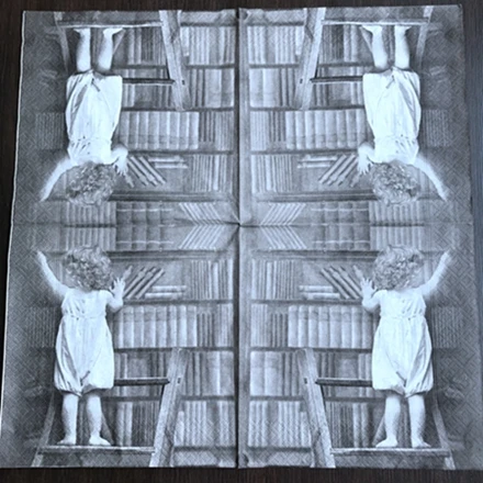 1 paper Винтажные Ангел бумажные салфетки для декупажа рождественские сложенные салфетки - Цвет: 1 paper