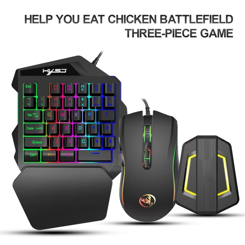 Colorful Backlight One Handed Gaming Mini Keyboard Mouse Set Usb Ps4 Keypad Mice With Converter Adapter For Ps4 Switch Keyboard Mouse Combos Aliexpress