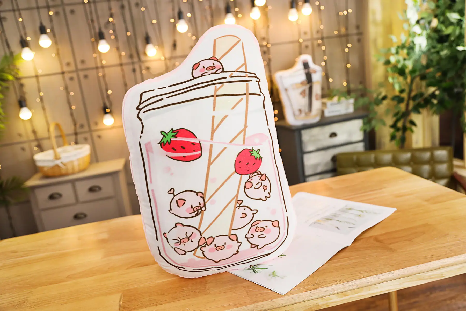 Кофейное молоко Печать Подушка плюшевая чашка для закусок Milkytea клубника Декор Подушка Диван стул кровать Мода Подушка реквизит подарок 45 см