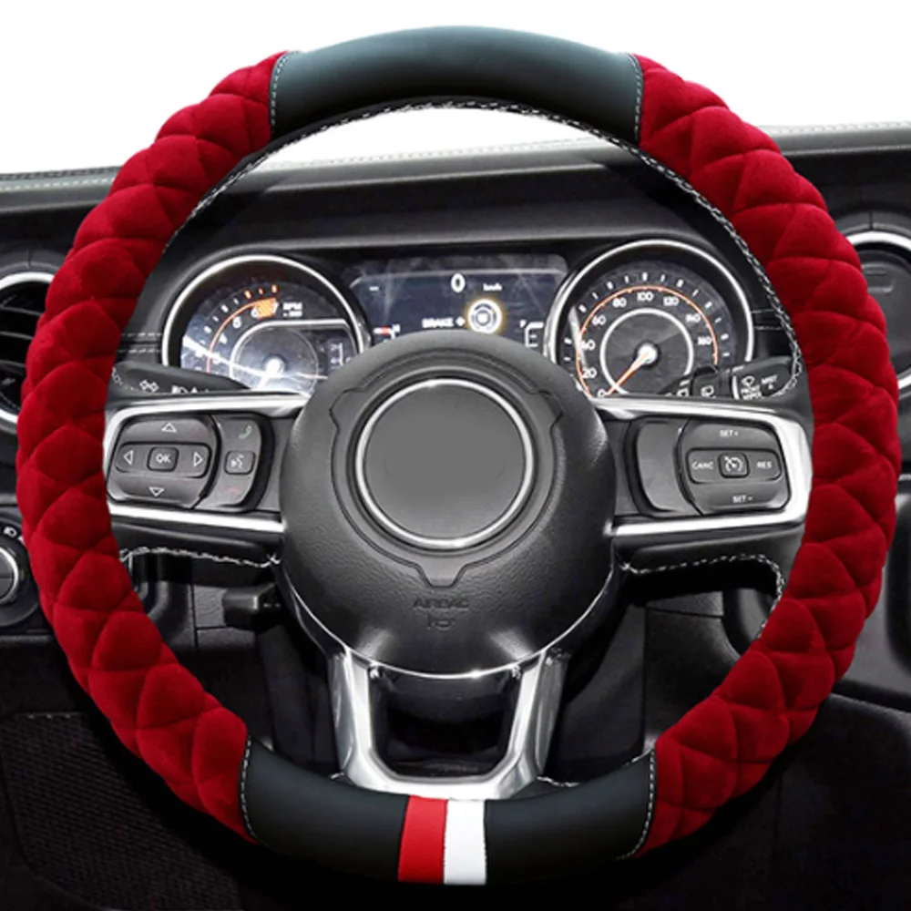 2019 Winter Soft Plush Car DIY Steering Wheel Cover Braid On The Steering-wheel Warm Covers Styling Interior Accessories | Автомобили и
