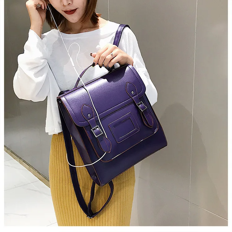 Black White Girls School College Backpacks Vintage Leather Luxury Brand Womens Backpack Preppy Style Back Bags Shoulder Satchels (16)