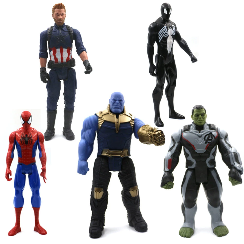 Игрушки Marvel мстители 30 см танос халкбастер Человек паук Железный человек Капитан