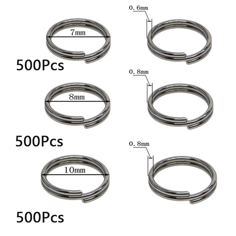 500pcs Round Split Rings Small Double Ring Jewelry Bag Luggage Crafts Making Kit
