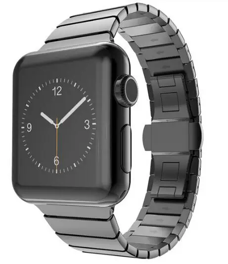 Stainless Steel Buckle Metal Strap for Iwatch Series 4 3 2 1 for Apple Watch Band 38mm 40mm 42mm44mm Strap - Цвет ремешка: Черный