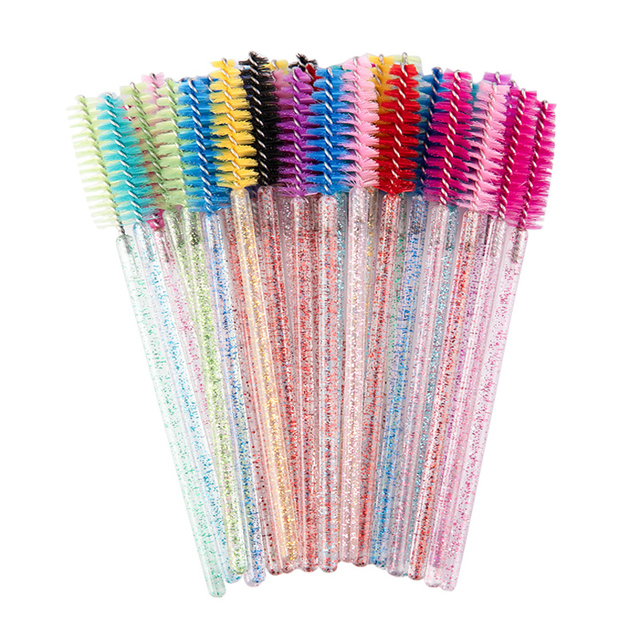 Disposable Crystal Eyelash Brush Comb Eyelashes Extension Brush For Eyelash Extension Mascara Wands Makeup Tools