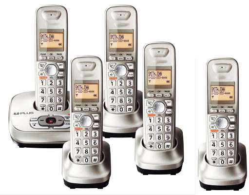 5 fones 5 bases DETC 6 plus, цифровой беспроводной телефон, беспроводной fone с системой ответа, Handfree, голосовое сообщение, с подсветкой, ЖК-телефон для офиса, дома - Цвет: 5 fones 5 bases