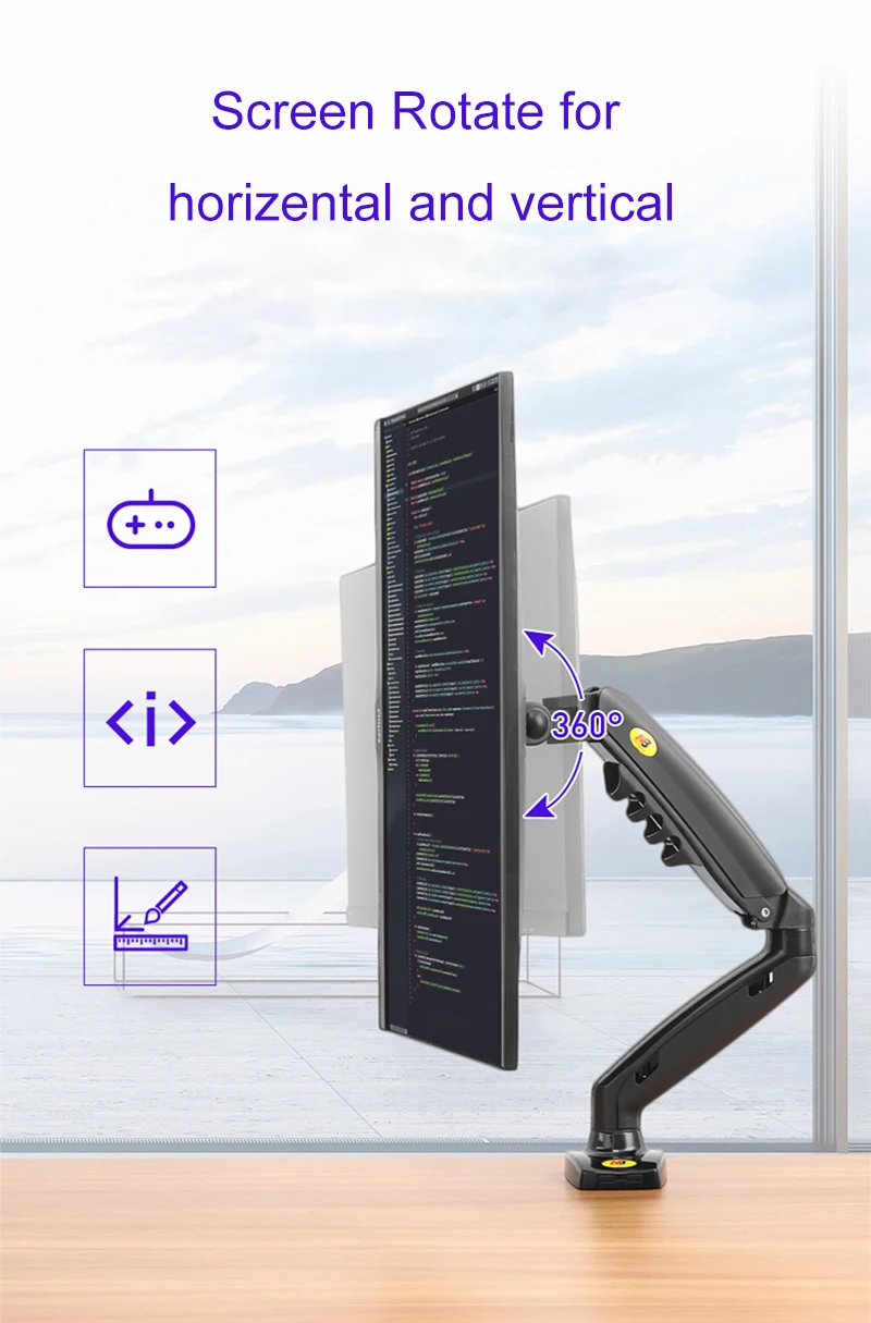 Новинка NB F80+ 2XUSB3. 0 настольная газовая пружина 17-2" ЖК-светодиодный держатель для монитора кронштейн полный движения Дисплей Стенд загрузка 2-9 кг