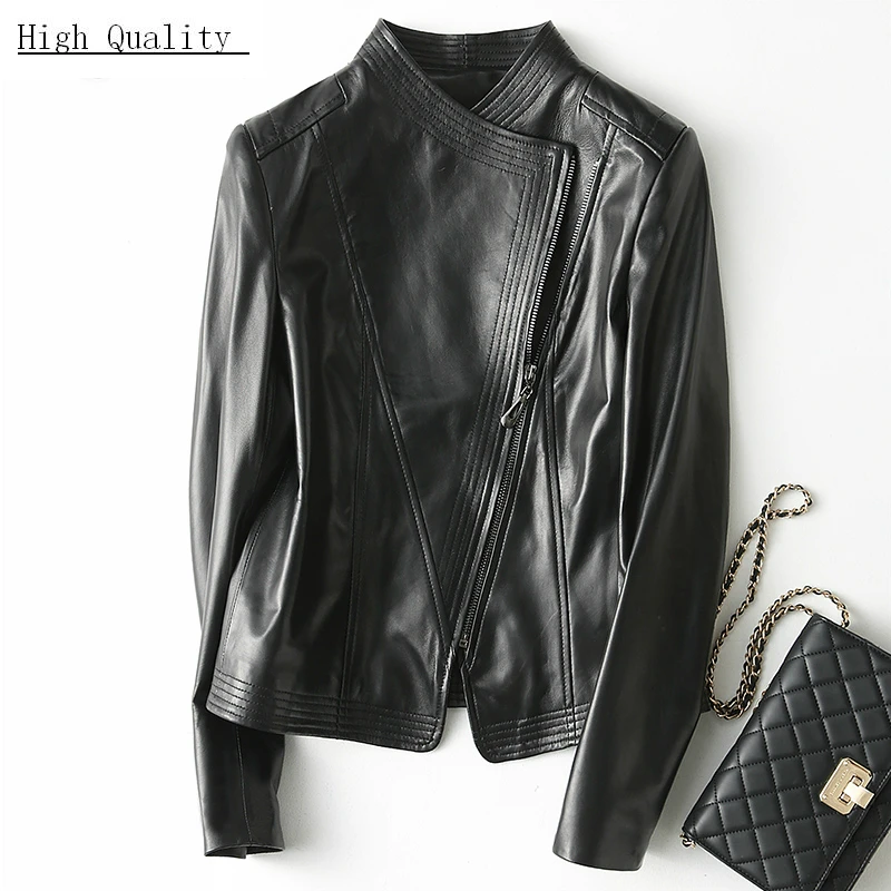 

Genuine Leather Jacket Women Montone Jacket Real Sheepskin Coat Female Spring Autumn Slim Short Outwear Clothes LWL1448