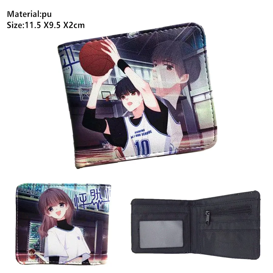 Аниме Kurokos Баскетбол Kuroko Tetsuya кожаный кошелек для мальчиков и девочек на молнии с карманом для монет PU короткий двойной держатель для карт