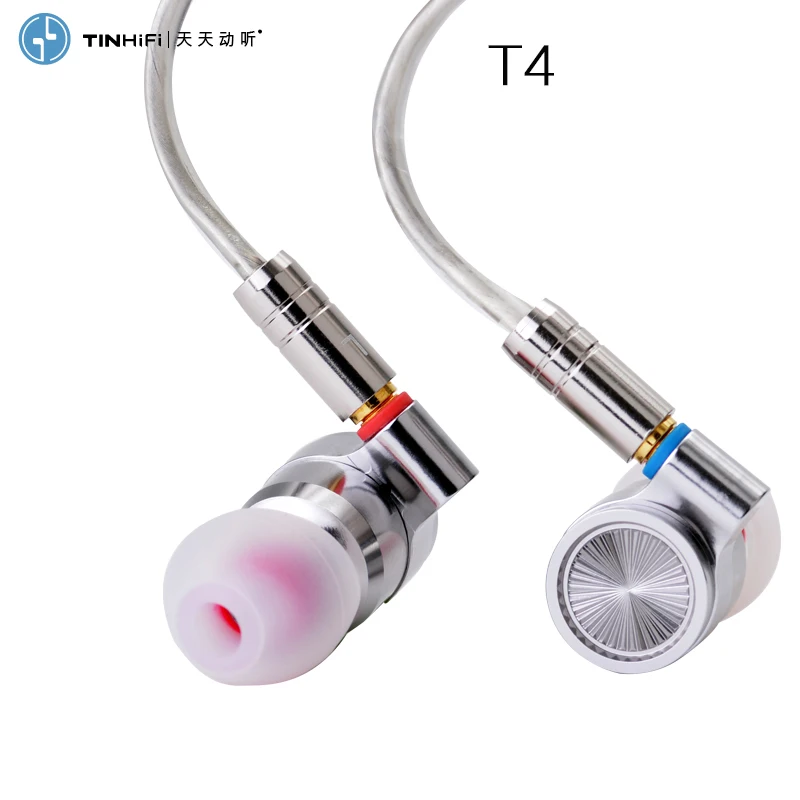 Tinhifi T4 наушники Динамический драйвер HIFI бас металлическая гарнитура 3,5 мм 10 мм CNT вкладыши с MMCX кабелем для shure se215 se535
