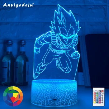 

3d Lamp Dragon Ball Vegeta IV Figure Led Color Changing Nightlight for Anime Room Decor Cool Gift for Kids Bedroom Night Light