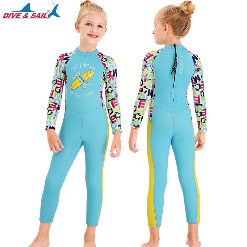 Kids Wetsuit For Boys Girls 2 5mm One Piece Full Body Long Sleeve Swimsuit Uv Protection Keep Warm For Scuba Diving Snorkeling Wetsuit Aliexpress