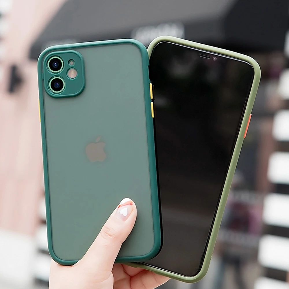 Роскошный противоударный чехол для iPhone 11 Pro Max Защита камеры матовый X xs max xr 8 7 6 6s