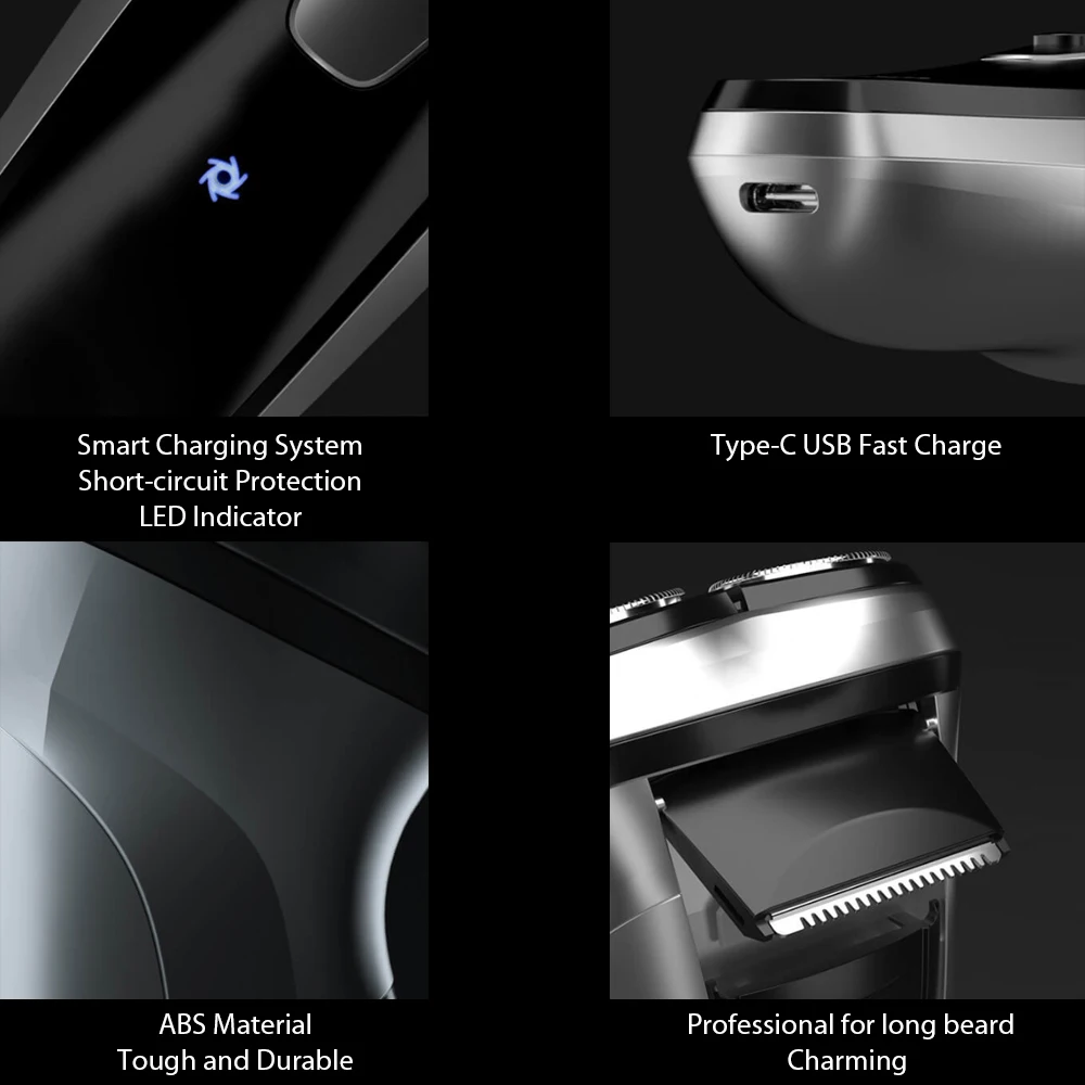 Xiaomi Youpin 3D электробритва Enchen с черным камнем 3D электробритва с умным управлением перезаряжаемая бритва машина для мужчин триммер