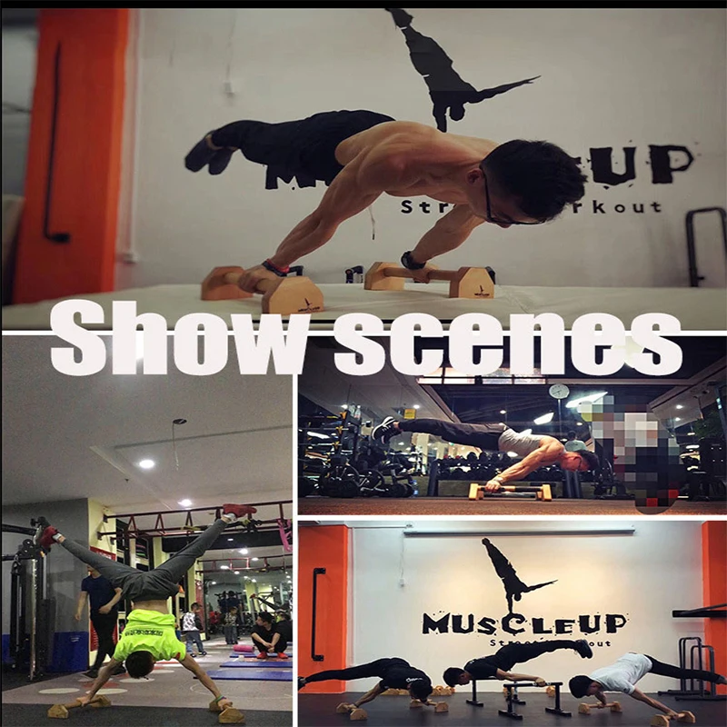 Fitness Push Ups Stands Bars Sport Gymnasium Exercise Training Chest H-shaped Wooden Calisthenics Handstand Parallel Double Rod